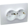 Розетка IEK ERK21-K01-16-DM 2-м СП Кварта РСш12-3-КБ 16А IP20 с заземл. защит. шторки бел.