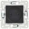 Розетка IEK SKANDY SK-R02Bl без заземления без защитных шторок 10А черный SK-R10-10-K02